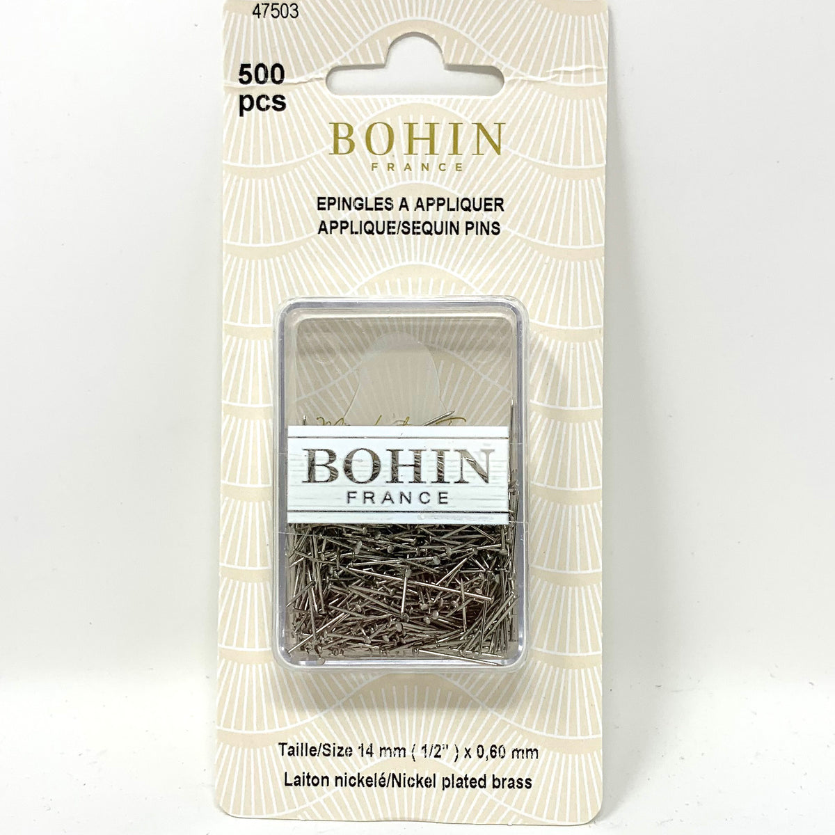 Bohin Glass Head Applique Pins-Size 12 150/Pkg