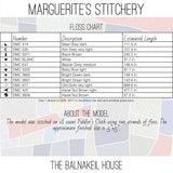 a list of DMC 6-strand floss needed to complete The Balnakeil House cross stitch chart