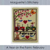 A Year on the Farm: February - Digital Cross Stitch Pattern