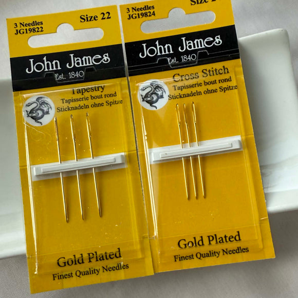 Tapestry Needles by John James Gold Plated Size 22 or 24
