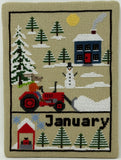 A Year on the Farm: January - Digital Cross Stitch Pattern