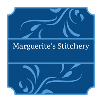 Marguerite's Stitchery logo for cross stitch supplies shop