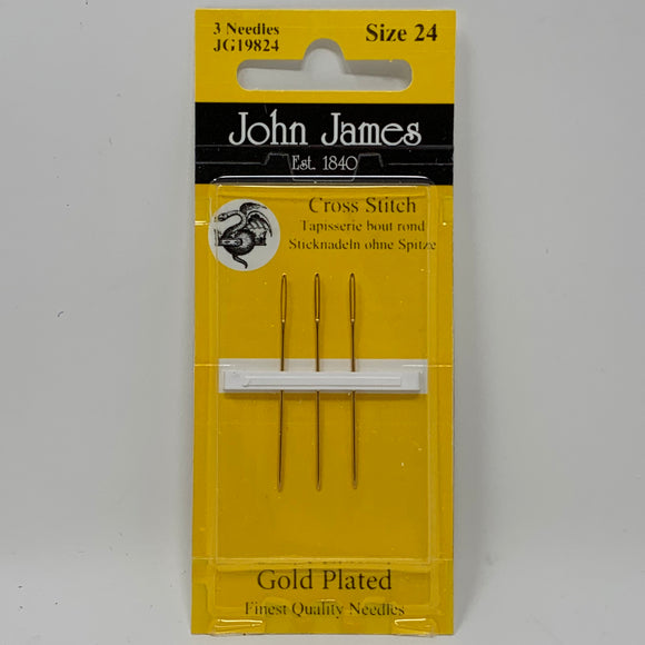 cross stitch needles by John James gold plated size 24